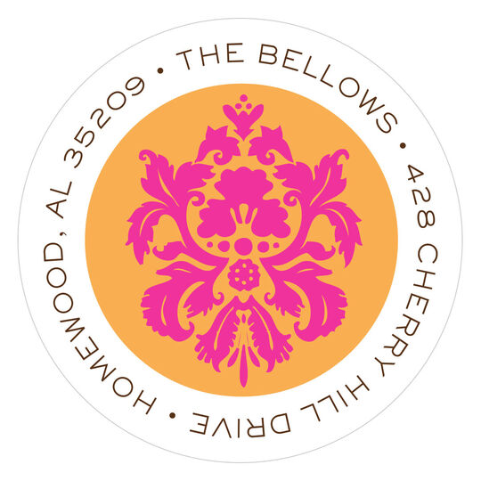 Orange Adelaide Round Address Labels